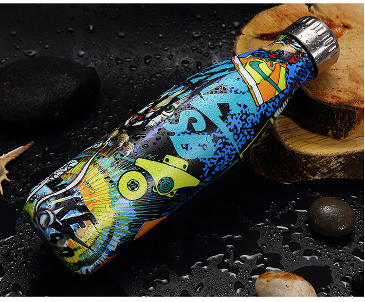Special Design Water Bottle Stainless Steel Thermos Flask Vacuum Insulated With Different Artistic Models