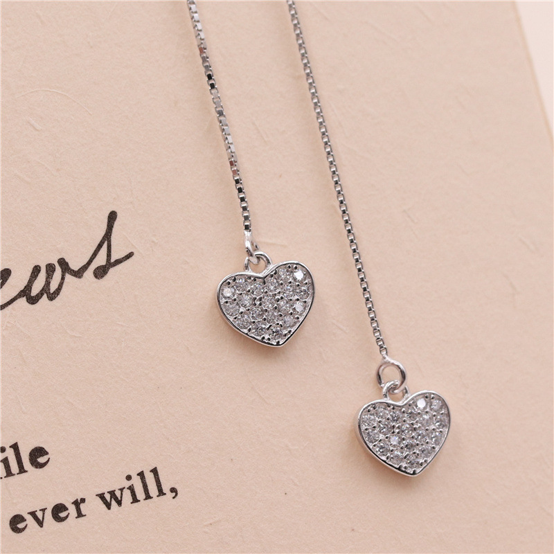 long geometric elegant earrings heart shaped with tassels