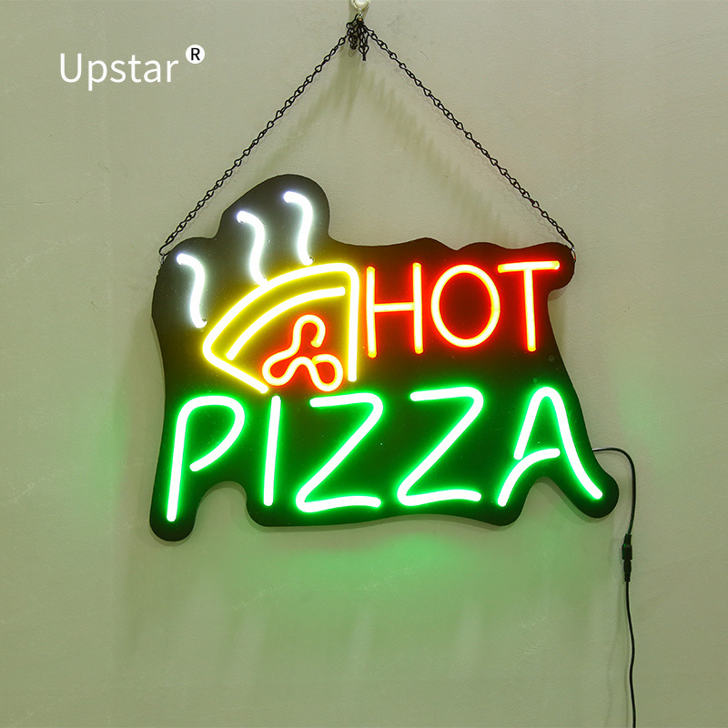 跨境一件代发LED霓虹灯HOT PIZZA广告招牌披萨店招霓虹灯广告灯饰