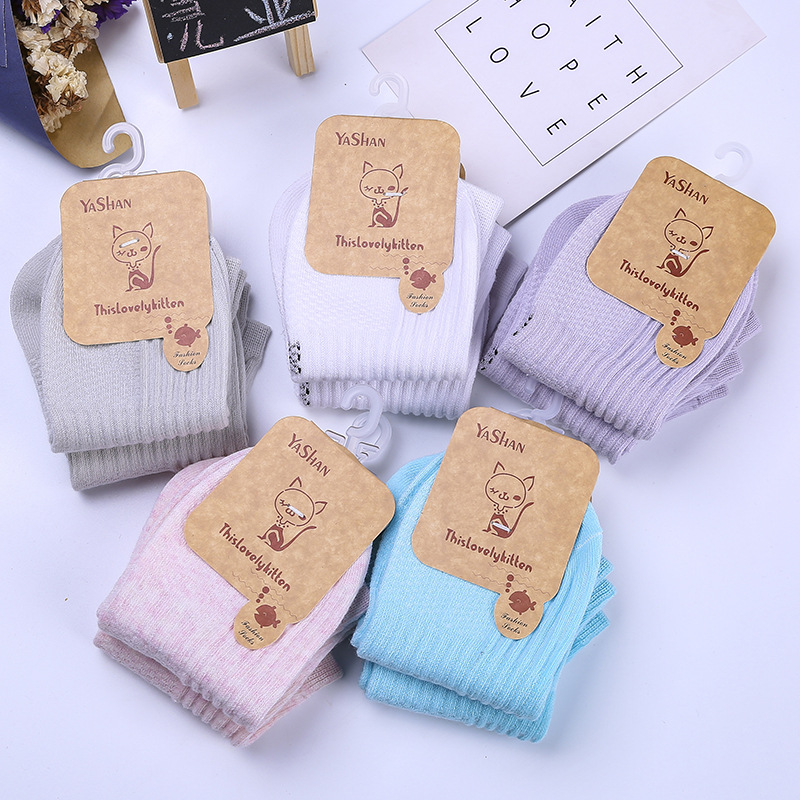 春夏爆款精梳棉纺双针女袜学院风清新纯色女士隐形船袜 一件代发