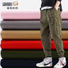 纯棉斜纹纱卡108*56/16*12磨毛布长车扎染现货供应休闲哈伦裤面料