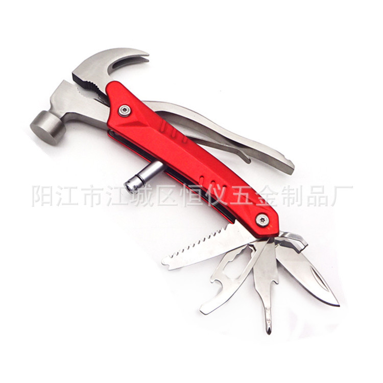 厂家现货批发LED灯车载救生锤 户外工具铝氧化羊角锤