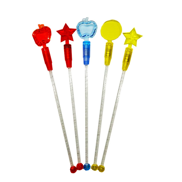Milk tea, glowing tableware, transparent cocktail stick, flashing material polypropylene, three colors