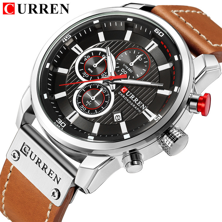 CURREN/Carreen New 8291 Six-pin Chronograph Watch Men's Watch Fashion Multi-function Watch