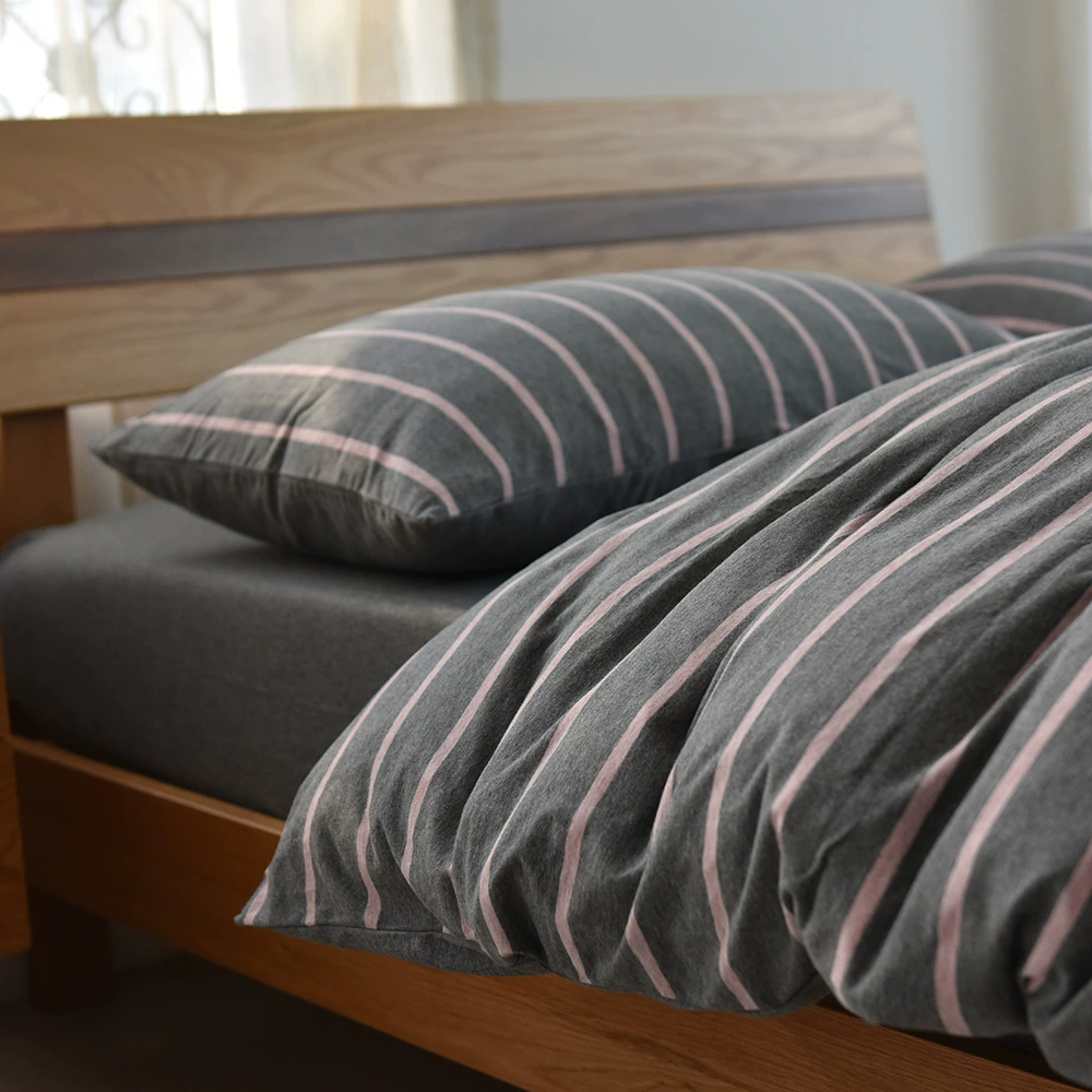 4-компонентный хлопковый комплект постельного белья, японский стиль, 1,8 м (230×250 см лист), полосатый дизайн