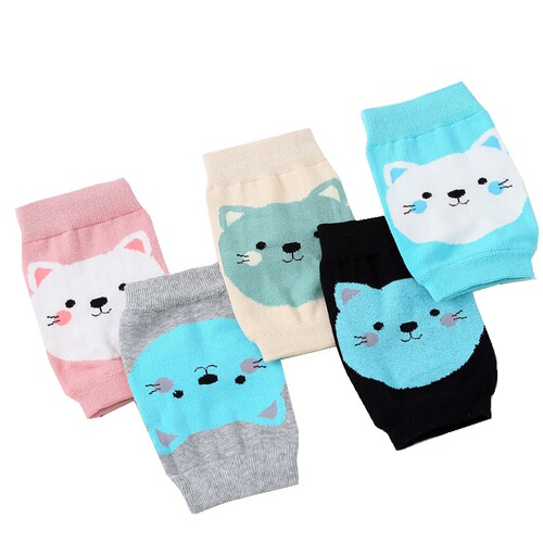 New Cartoon Cat Air Conditioned Room Leg Guards Children's Sock Covers Baby Toddler Crawling Knee Pads and Elbow Pads