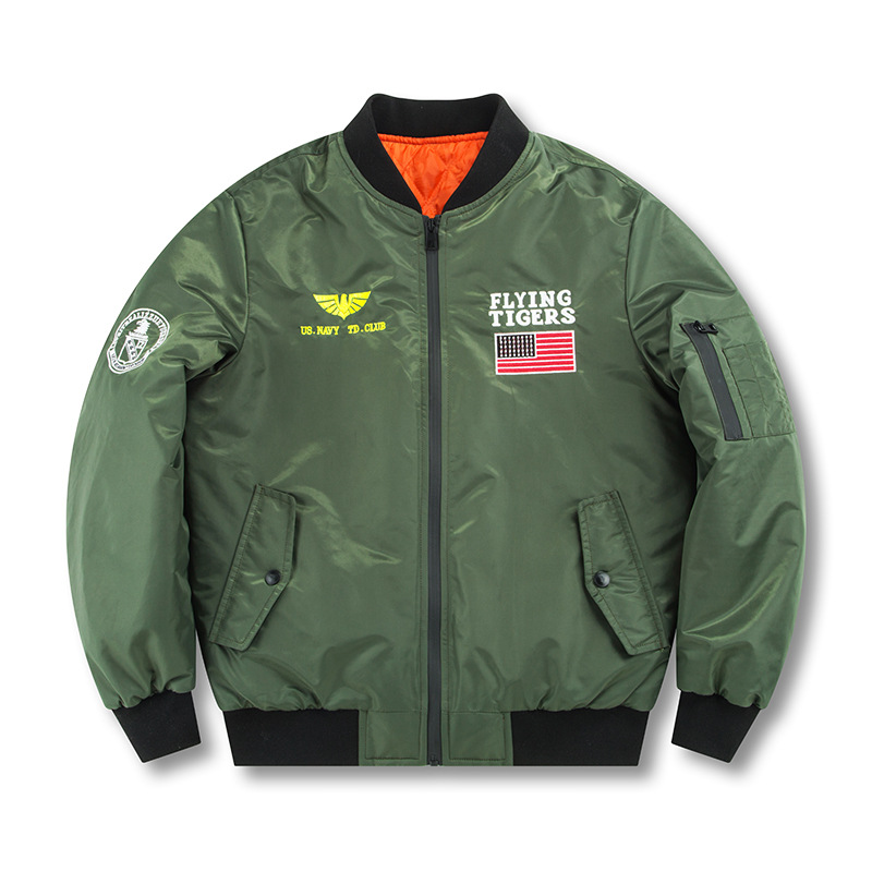 8春秋季新款空军飞行员夹克男刺绣棒球服休闲宽松外套