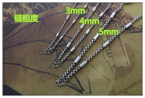 Titanium steel men's and women's necklace square pearl stainless steel Guan Gong Guanyin Buddha Thai Buddha brand pendant Buddha chain with chain single chain
