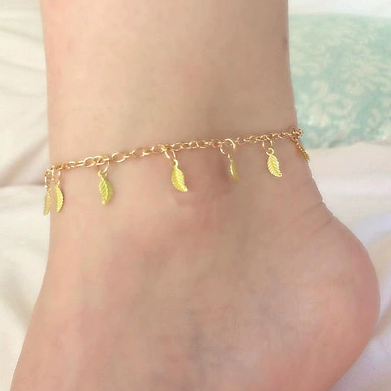 Модный универсальный аксессуар, металлическая цепочка для лодыжки с кисточками, подвеска, европейский стиль, простой и элегантный дизайн