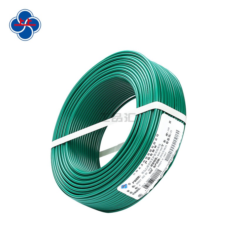 上上电缆 聚氯乙烯绝缘无护套电缆；BV6 绿色100m/卷