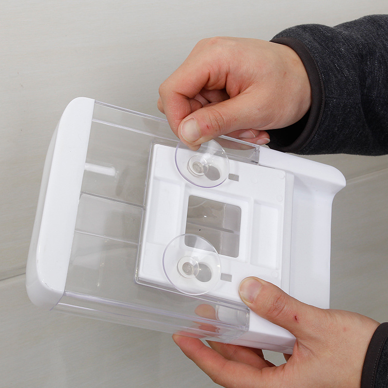 Nuevo dispensador de jabón manual de doble cabeza montado en la pared Hotel baño desinfectante de manos ventosa dispensador de jabón transparente sin punzón