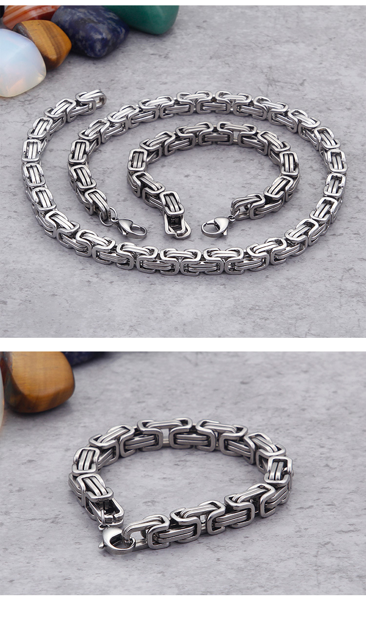 personalized hip hop stainless steel domineering emperor chain men's bracelets in various specifications_voghion.com
