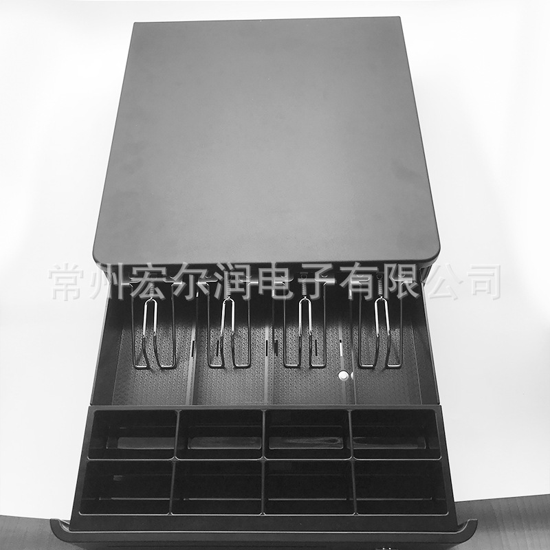 钱箱330 4B8C 黑色 金属板面 砂白色 圆角时尚钱箱