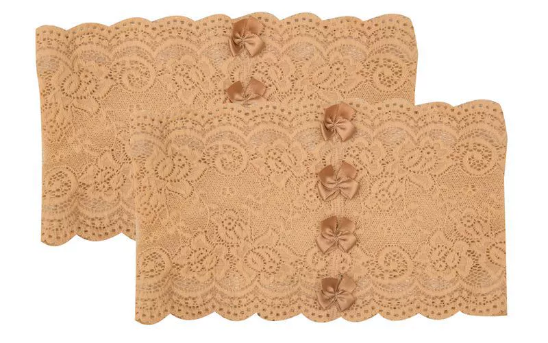 Non-slip elastic lace gaiters with bow, European style, lace dress