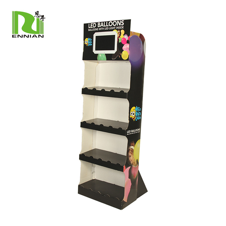 LCD纸质展示架可播放广告--尺寸和印刷画面的纸货架