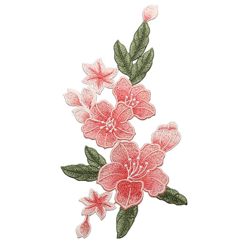 Lily-like beige fabric appliqué for ethnic-style cheongsam collar DIY embroidery down jacket patching hand-stitched glue-free