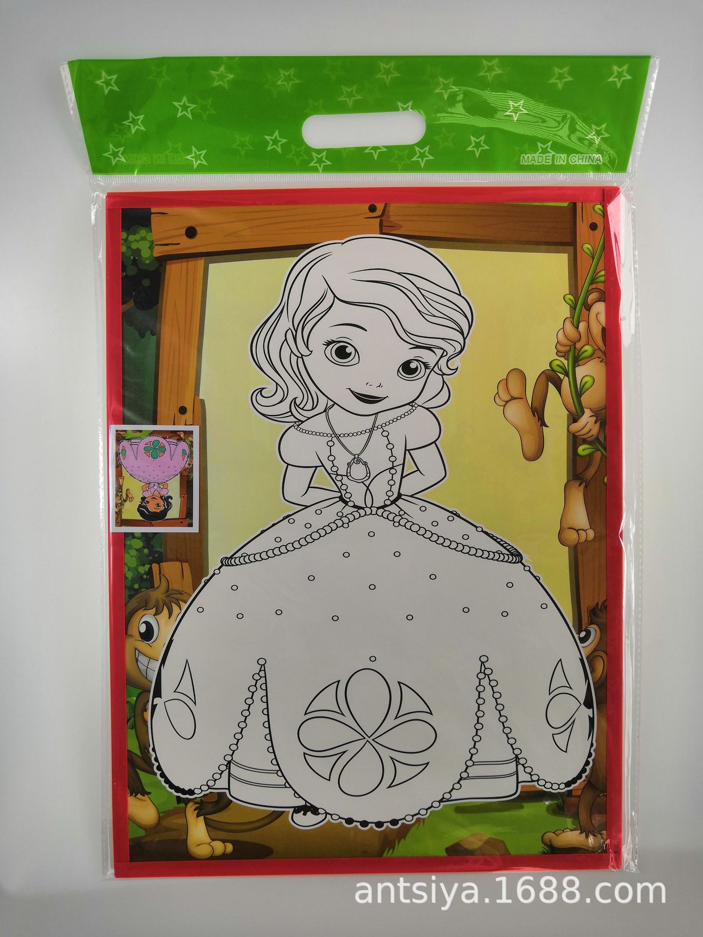 厂家批发30*40彩底涂鸦儿童玩具DIY填色水彩画板带丙烯颜料多图