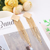 Fashionable long trend metal glossy earrings, European style