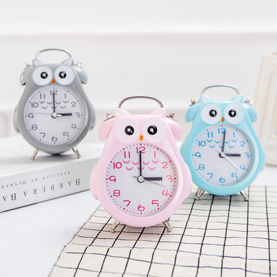 J0922 originality Cartoon Owl alarm clock colour number alarm clock Simplicity student bedroom Small alarm clock