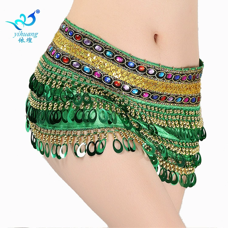 Танец живота Талия Цепочка Танцевальный Костюм Показать Полотенце Для Рук Индийский Танцевальный Пояс Юбка С Блестками Кружева Полотенце Для Бедер Показать Полотенце Для Талии