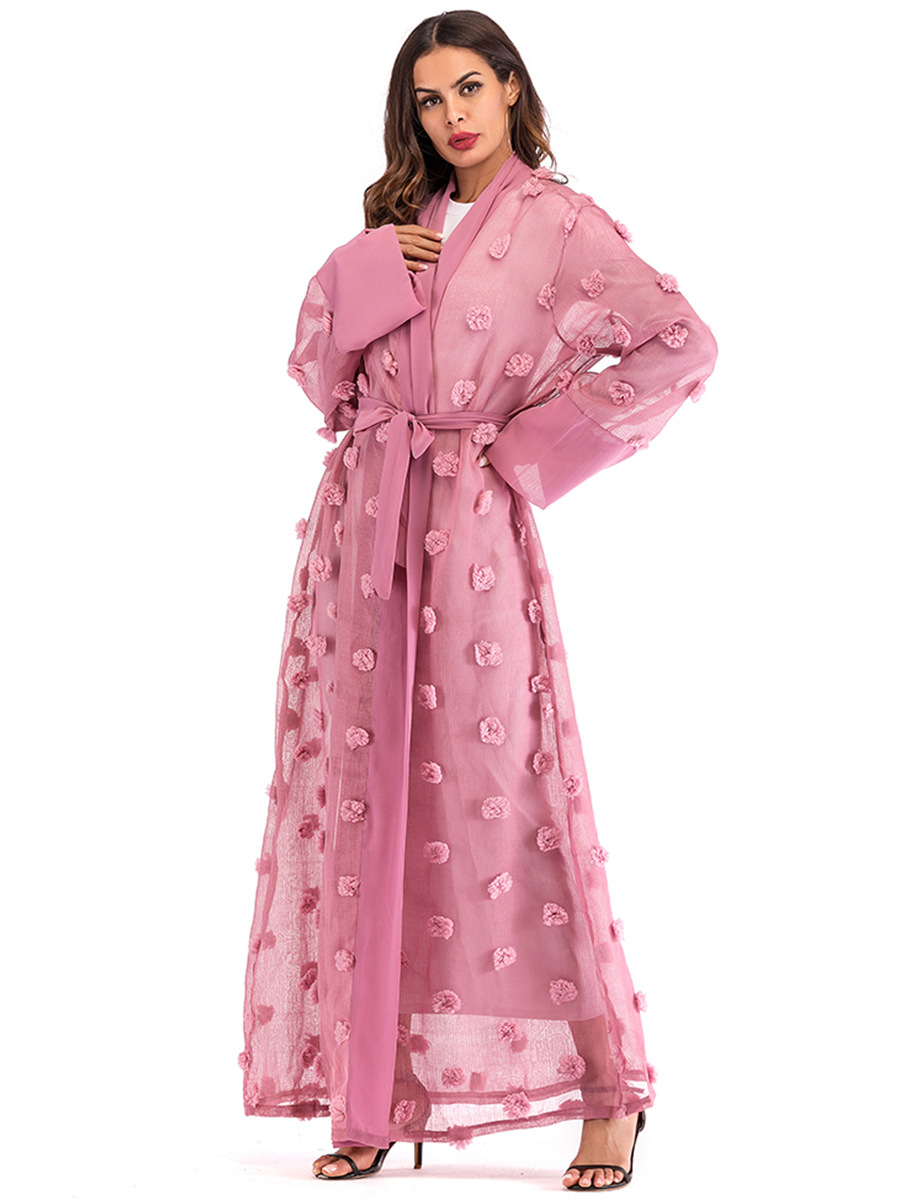 Title 14, Kadınlar için 3D Çiçek Örgü Gevşek Dantel Uzun ...