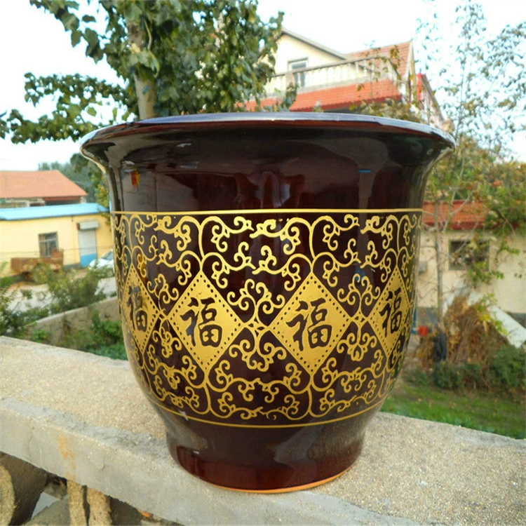 Оптовая продажа Fuzi Gouxian цветочный горшок в китайском стиле большой керамический пол для дома и улицы негабаритный цветочный горшок керамический очень большой
