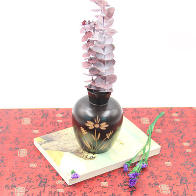 European style ins solid wood reagent vase originality Dried flowers Small vase Hand-carved wooden  a living room decorate Decoration