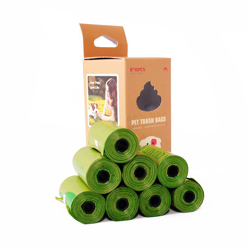 Foreign trade cross-border pet garbage bag, biodegradable poop bag, dog poop bag, 8 pcs/box, 15 pcs/roll