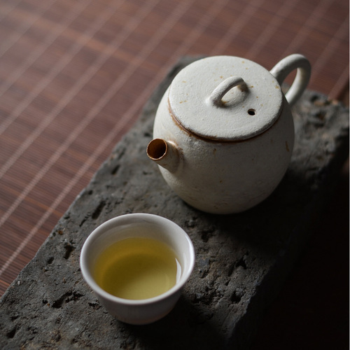 Jingdezhen Ceramic Teapot, Handmade Stone Powder Powder Split Tile Teapot, Plant Gray Glazed Teapot, Snow Series