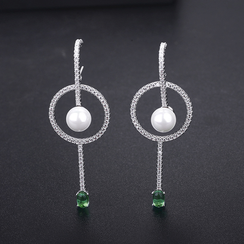 Nuevos Aretes De Perlas De Circón De Moda Pendientes De Mujer Al Por Mayor display picture 3