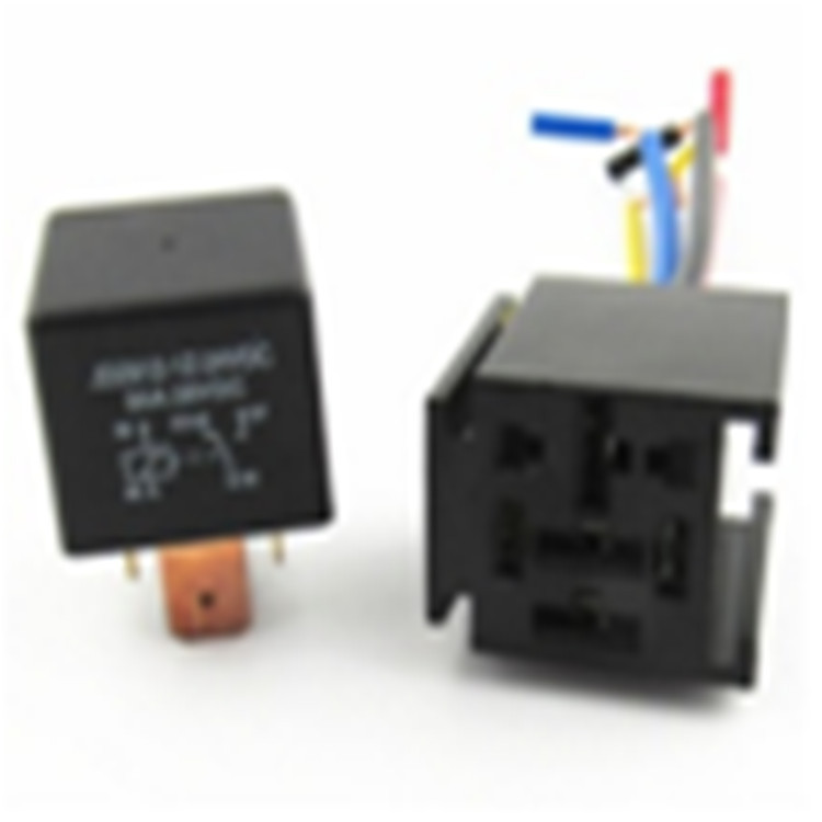 直销80A汽车继电器JD1912 12v/24v 带线插座 5插转换型继电器