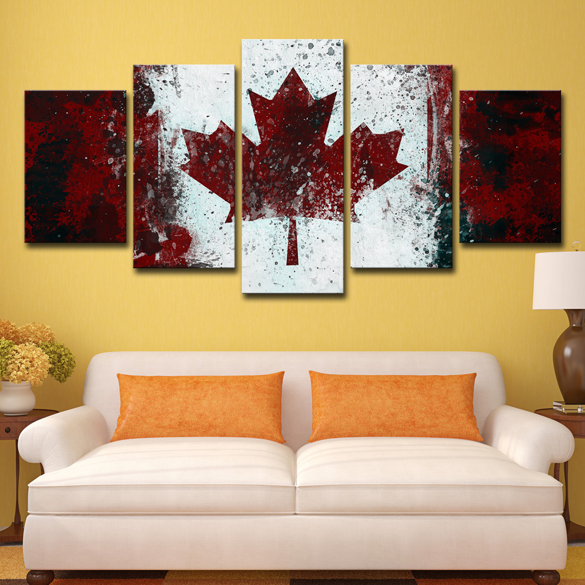 速卖通wish HD打印艺术家庭卧室走廊墙壁5板加拿大图片