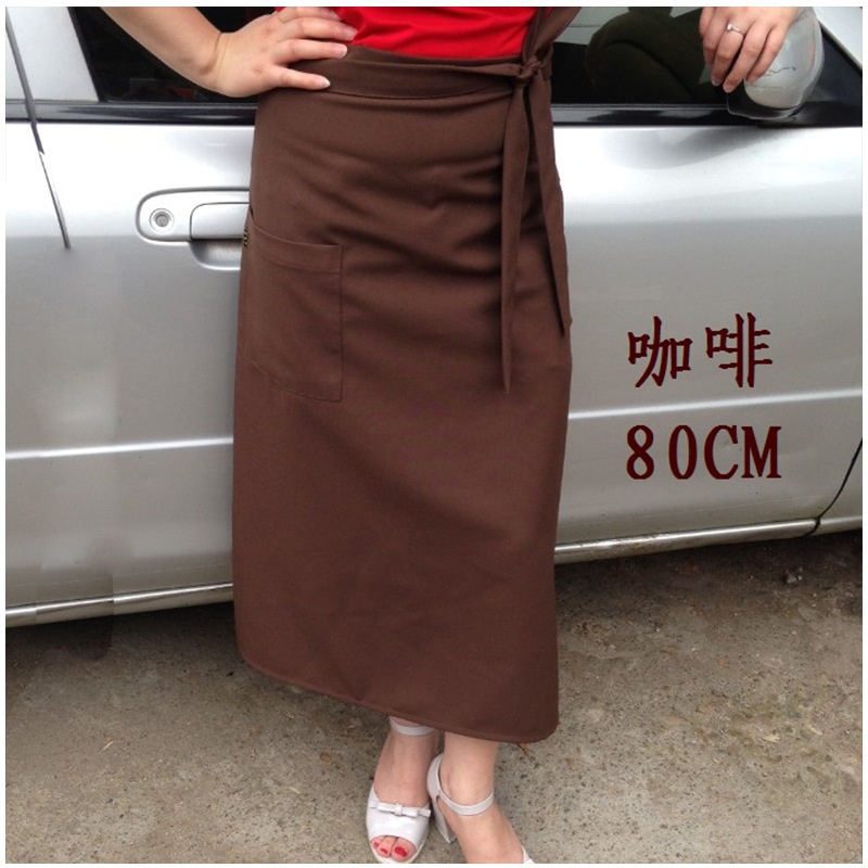 Medio-longitud chef camarero delantal corto Hotel café restaurante cocina media cintura hombres y mujeres coreano personalizado