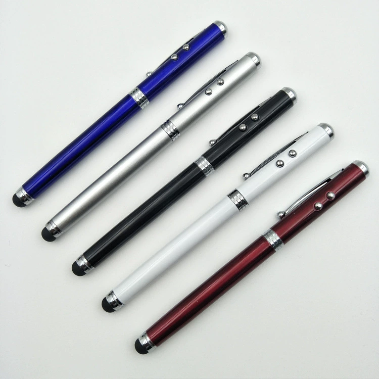 Direct-supply multifunctional metal ballpoint pen, laser capacitive pen, LED four-in-one laser pen, customizable metal pen