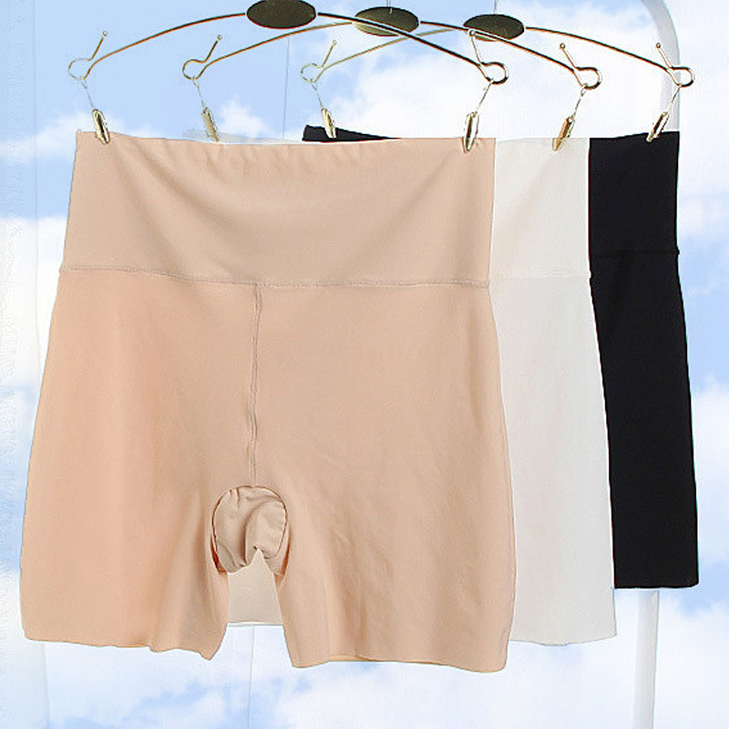 夏季一片式冰丝无痕高腰收腹提臀防走光安全打底裤无痕打底裤|ru