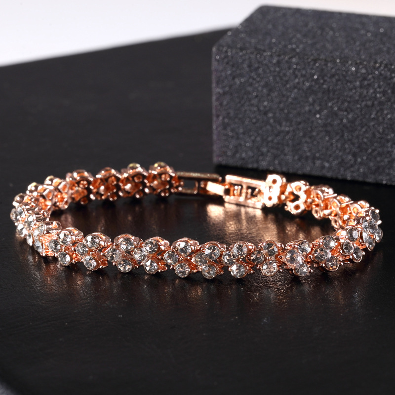Fashion Geometric Alloy Rhinestone Artificial Gemstones Unisex Bracelets