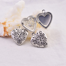 DIY相盒吊坠配件 时尚流行心形相盒 可打开香水挂件 项链配件