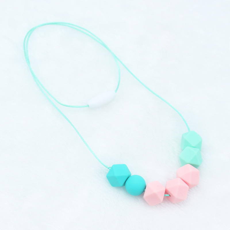 Nueva silicona mordedor collar masticable colgante bebé mordedura mordedor palo collar Amazon