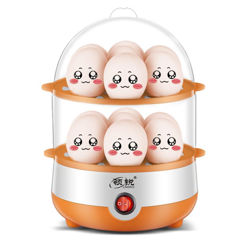 领锐厂家直销双层煮蛋器迷你多功能自动断电家用小型早餐机批发|ru