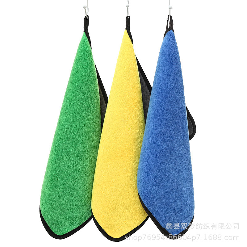 Cleaning towel Coral Double color Two-sided Cleaning towel 30*40 Microfiber thickening water uptake Cleaning towel
