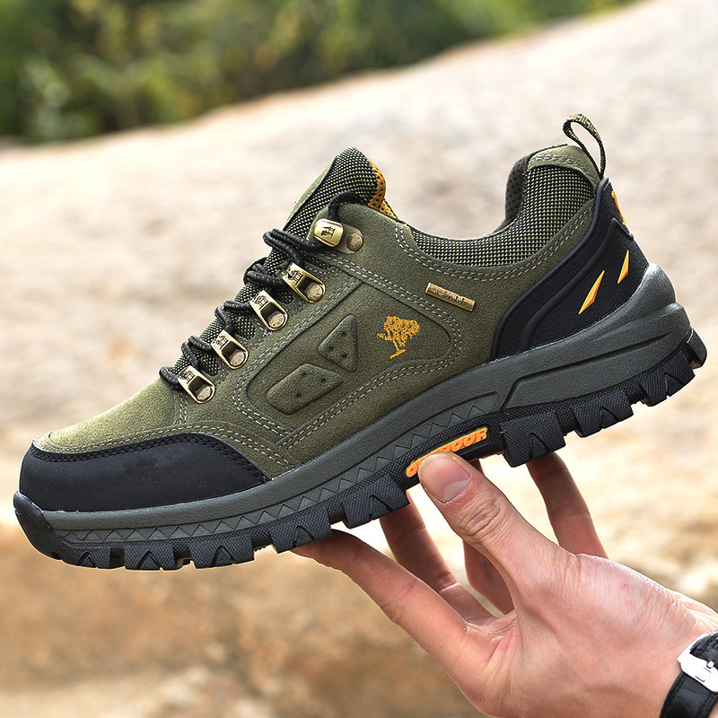 男户外登山鞋2020秋冬低帮运动休闲鞋外贸仿皮防滑徒步旅行跑步鞋