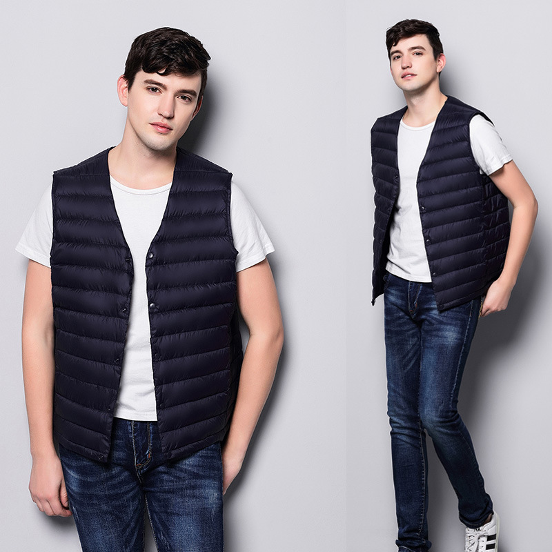 Manufactor Direct selling Down Vest man V-neck Down Jackets Light and thin have cash less than that is registered in the accounts Youth Large Outside the ride waistcoat