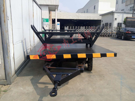 10吨物料周转平板车 无动力叉车牵引全挂平板拖车