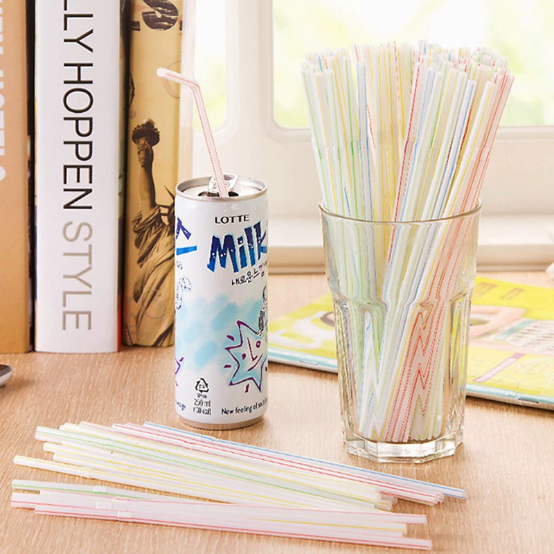 Plastic beverage straws can bend art straws soy milk wholesale can be bent