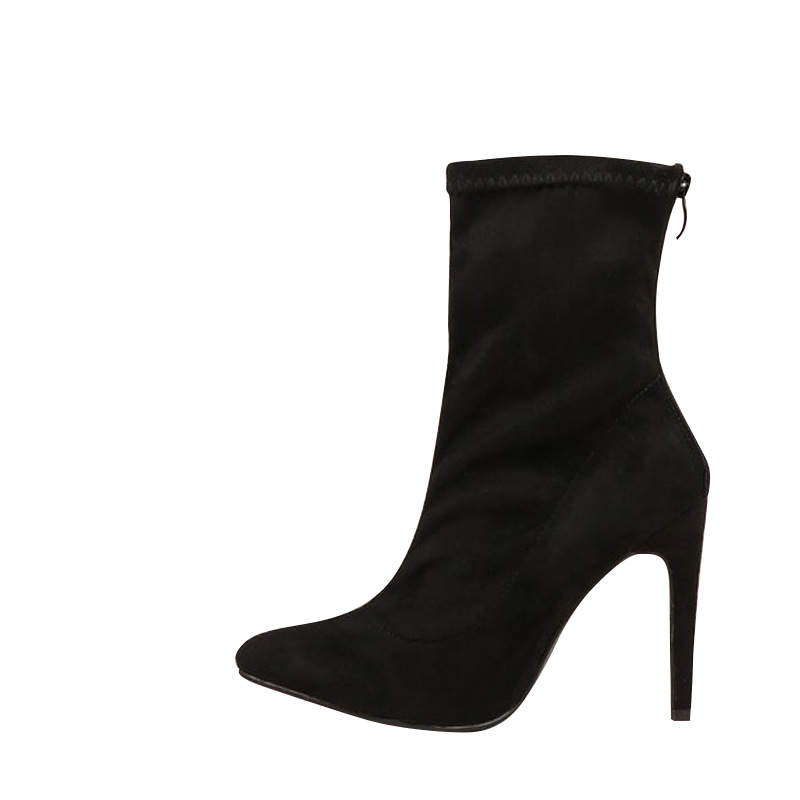 Pointed socks for women sexy heel suede boots for women_voghion.com