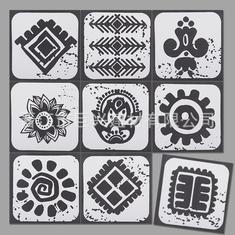 北欧小花砖200*200 黑白几何美式瓷砖卫生间地砖厨房墙砖厂家直销