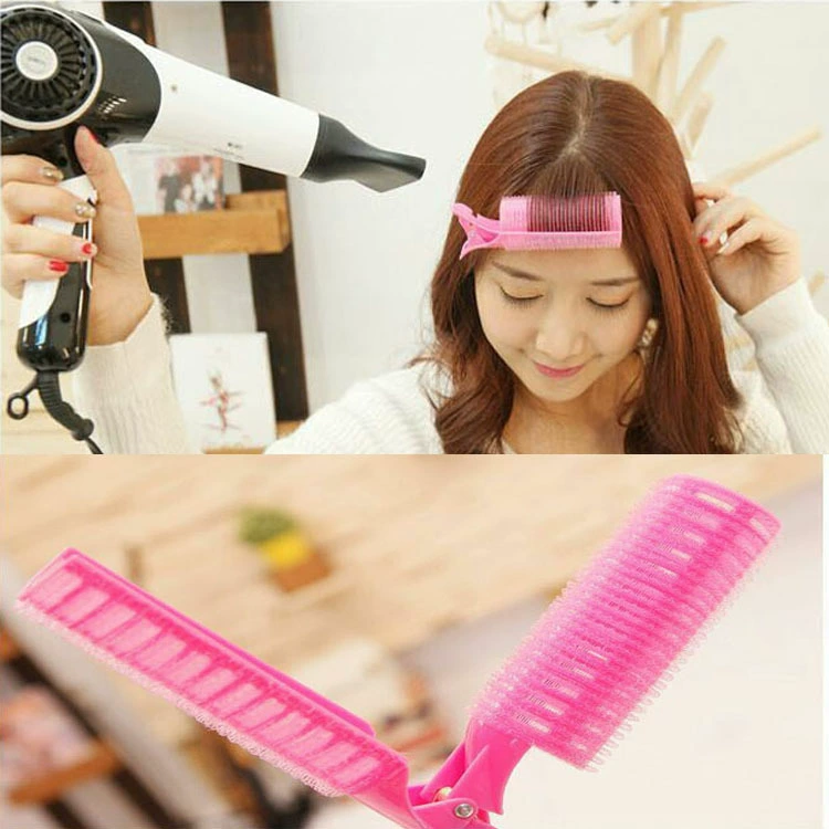 Curly plastic bangs, self-adhesive hairgrip