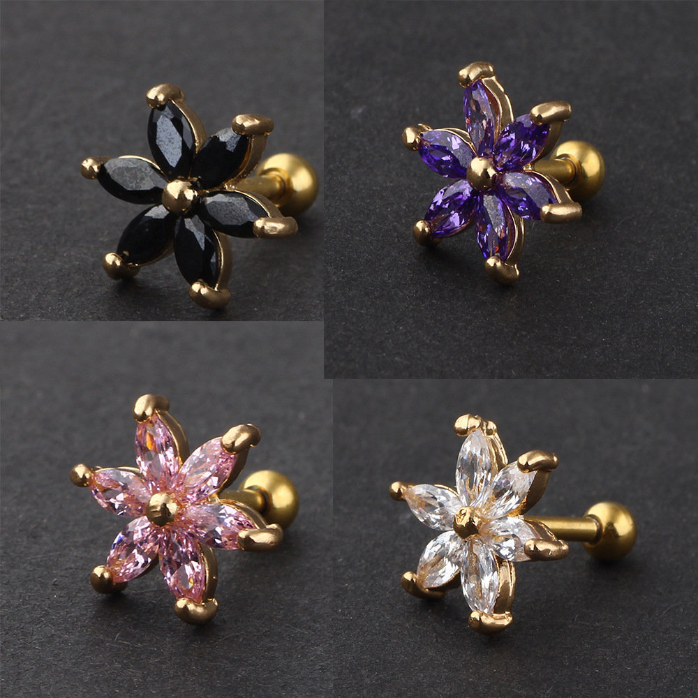 Pointed titanium steel lip stud product view