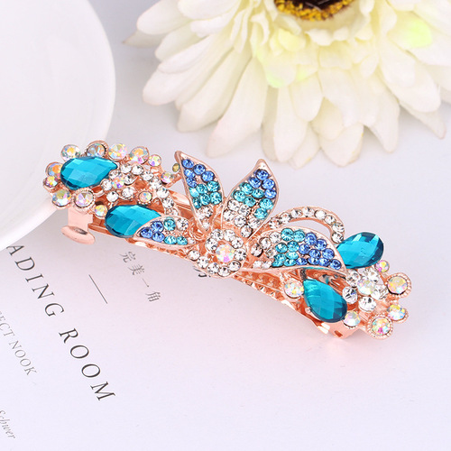 Hair clip hairpin for women girls hair accessories Water diamond large horsetail hairpin versatile crystal alloy bow hairpin