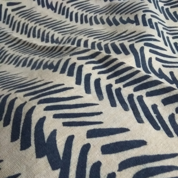 自产自销亚麻印花布 用于柳编工艺品里子箱包靠垫  台布 DIY手工